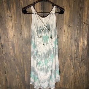 Easel tie dye Grey teal sun dress